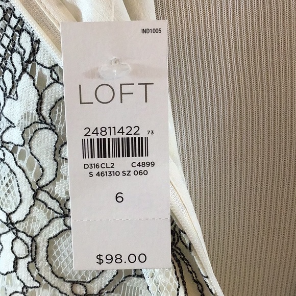 LOFT Black and White Lace Mini Dress - Picture 7 of 8